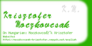 krisztofer moczkovcsak business card